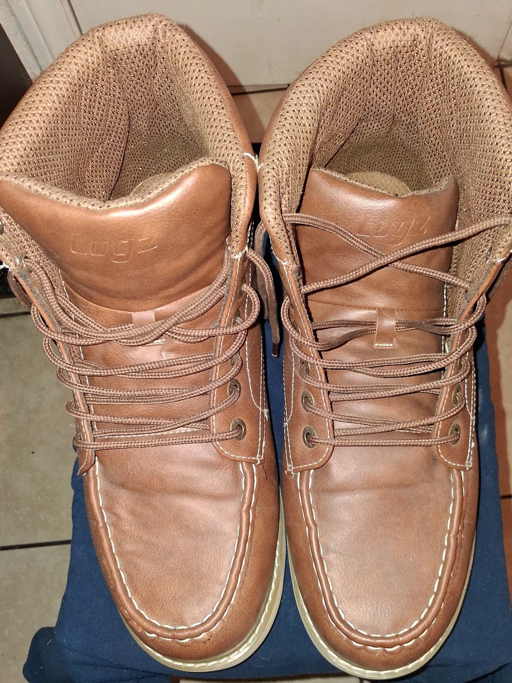 lug Men's Brown Mesh Work Boots